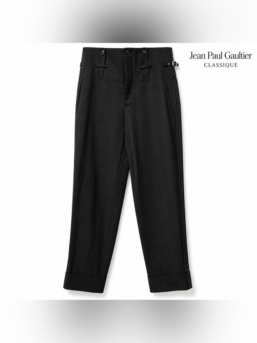 Jean Paul Gaultier Classique Vintage Wool Tailored Trousers Black Dress Pants
